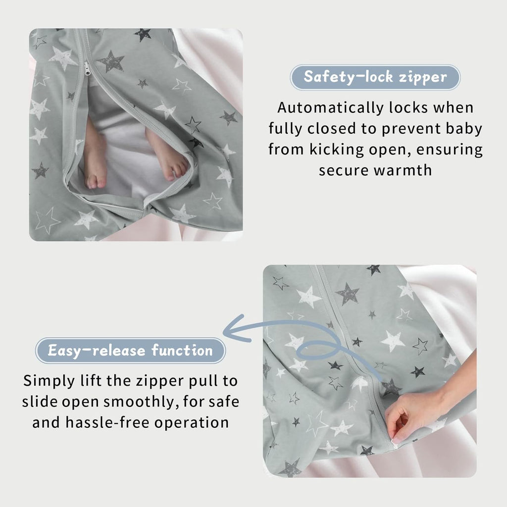 Skiennix Baby Sleep Sack - 100% Cotton Wearable Blanket for Newborns | 0-6 Months, 3-Pack, 2-Way Zipper