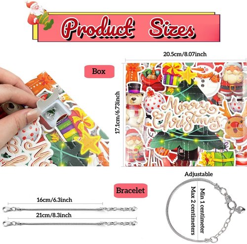 Advent Calendar 2025 - DIY Jewelry Charm Bracelet Kit for Girls | 24 Days Christmas Countdown Gift