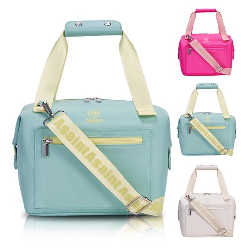 Lunch Bag for Women Adults, Large Insulated Lunch Bag with Zipper and Strap, Durable & Reusable Large Lunch Tote Bags for School, Work, Travel, Picnic Outdoor and Beach (Cyan)