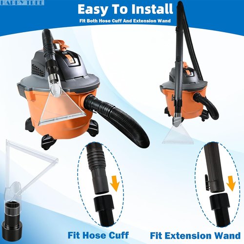 Happy Tree Universal Shop Vac Attachment - Clear Head for Upholstery & Carpet Cleaning | 7.5" & 3.5" Adapters