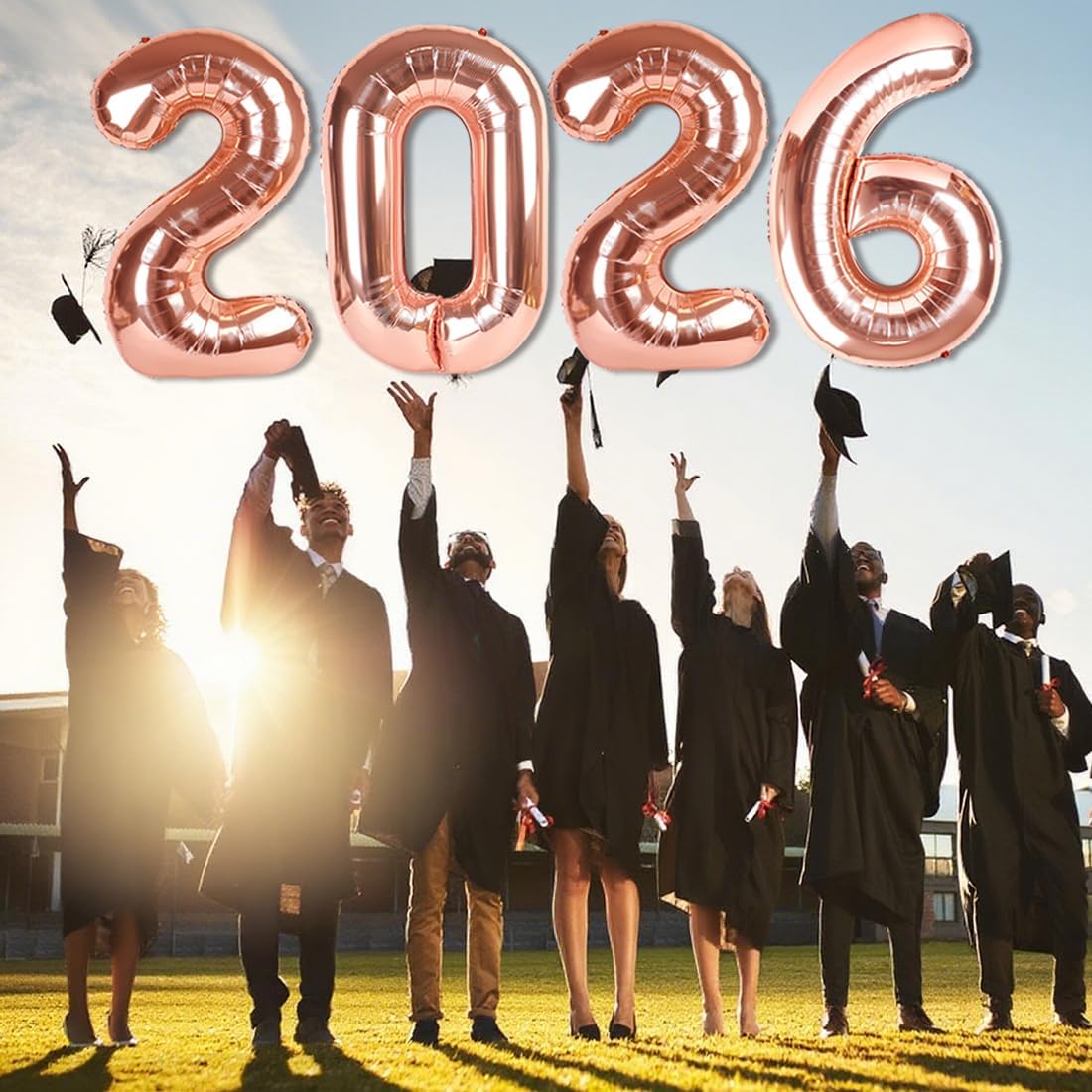 2026 Numbers Rose Gold Balloon - 40 Inch New Year’s Eve Party Decoration | Graduation & Birthday Celebration