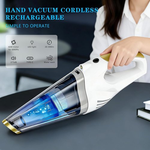 Dustbuster Cordless Handheld Vacuum - Portable Rechargeable Vacuum with Strong Suction & LED Light for Home & Car