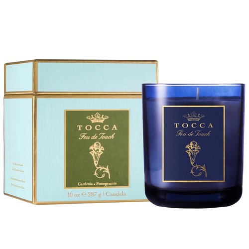 TOCCA Feu de Touch 10oz Candle - Gardenia & Pomegranate Scented, Hand Poured Soy-Wax Blend with 100% Cotton Wick, 60 Hour Burn Time