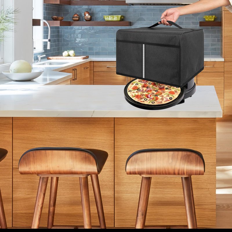 Kingshion Rotating Oven Cover - Heavy-Duty Fabric Dust Protector Compatible with Presto 03430 Series Appliances, Easy-Clean Kitchen Storage Case for Countertop Pizza Makers (Dark Grey)