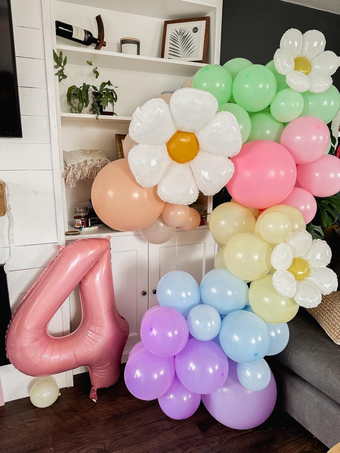 Pastel Pink 40-Inch Large Number Balloons - Perfect for 4th Birthday & Graduation Celebrations