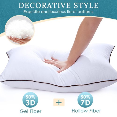 HUXMEYSON Pillows Standard Size Set of 2, Luxury Hotel Bed Pillows Set with Down Alternative Filling for Side and Back Sleepers