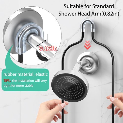 DAOYA Shower Caddy - 3-Tier Bathroom Organizer with Soap Holder & 6 Hooks | Fits 21mm Shower Head Arm, Black