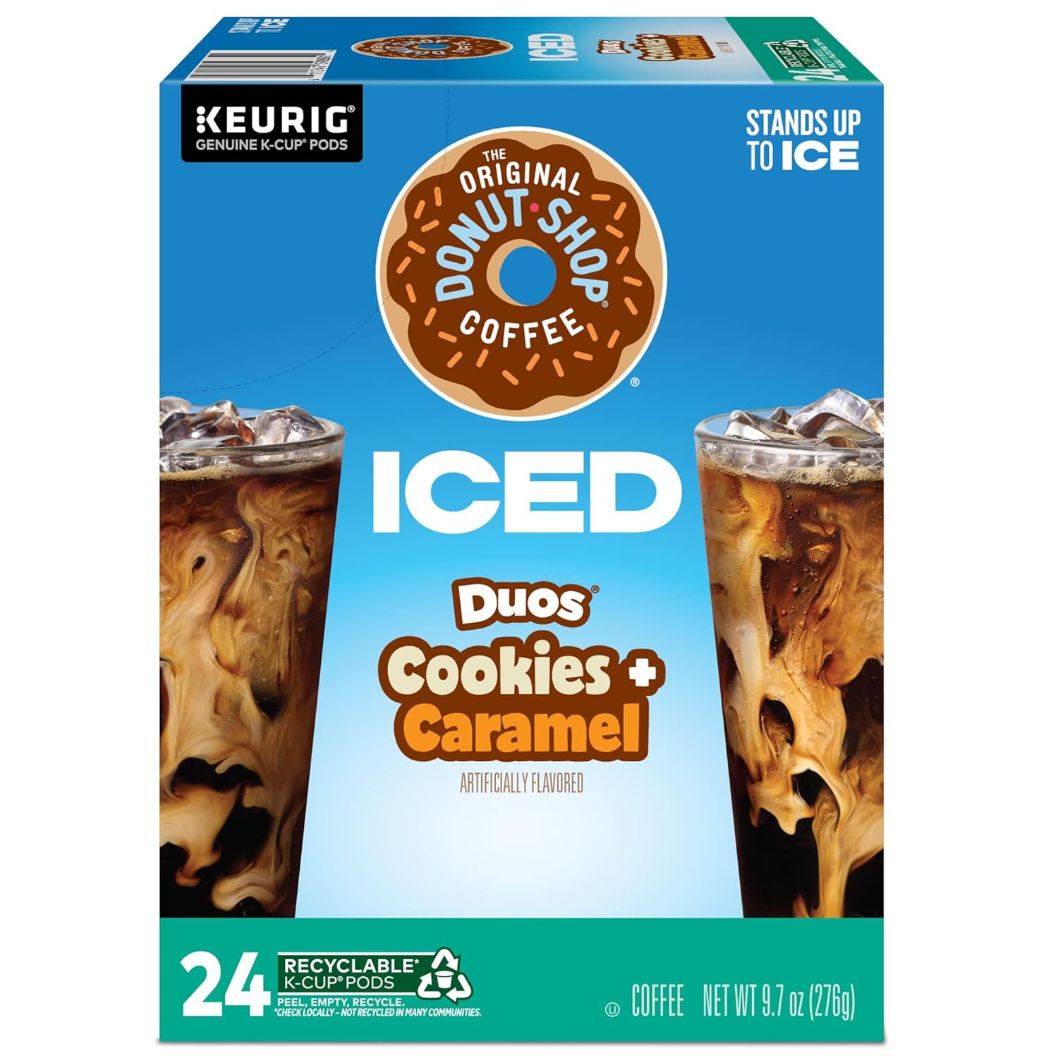 Original Donut Shop | Iced Duos Cookies & Caramel Coffee | 24 Count Keurig K-Cup Pods