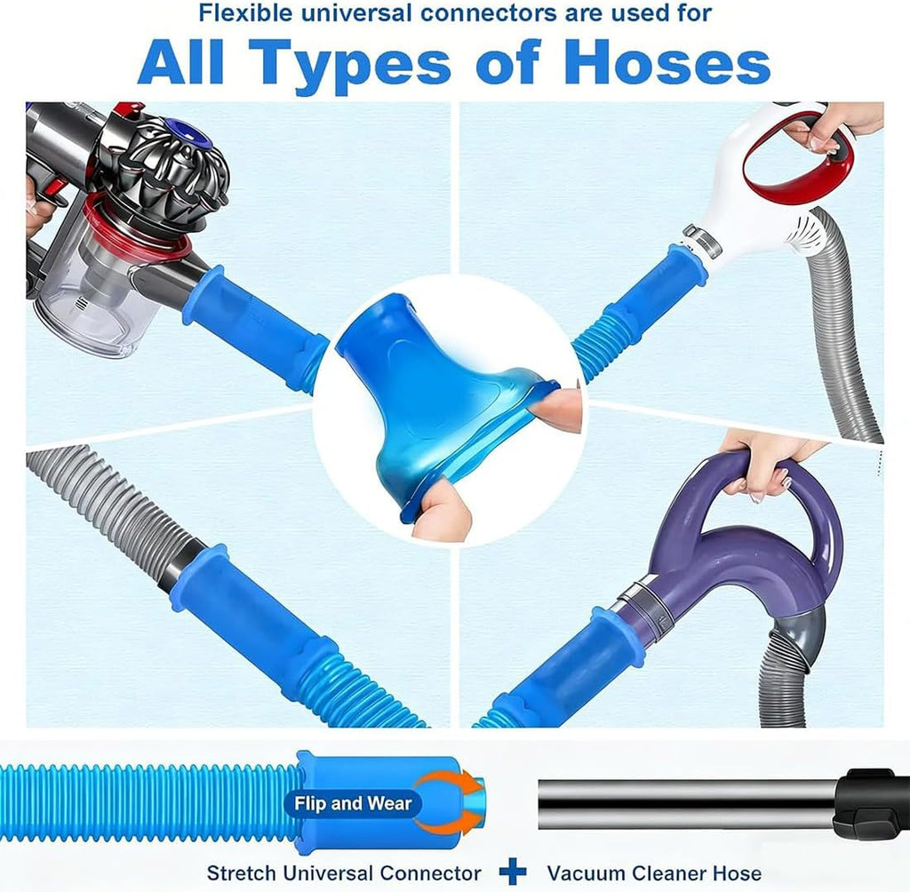 Skiennix Universal Dryer Vacuum Hose Attachment - Deep Cleaning Kit for Clogged Ducts & Lint Removal