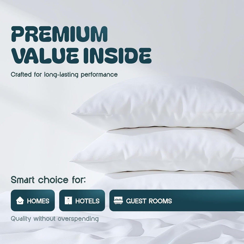 White Classic King Pillow Covers - Ultra-Soft Zippered 2-Pack | 20 x 36 Noiseless, Fade-Resistant Shams