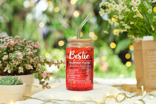 NewEleven Gift For Friends, Bestie - Gifts for Women Friendship - Unique Friendship Gifts For Women, Friend, Bestie, Bff, Soul Sister, Work Bestie - 16 Oz Coffee Glass