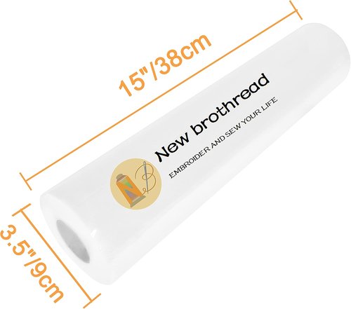 Brothread Tear Away Machine Embroidery Stabilizer - Medium Weight 1.8 oz, 15" x 25 Yd Roll | Perfect for Embroidery & Sewing