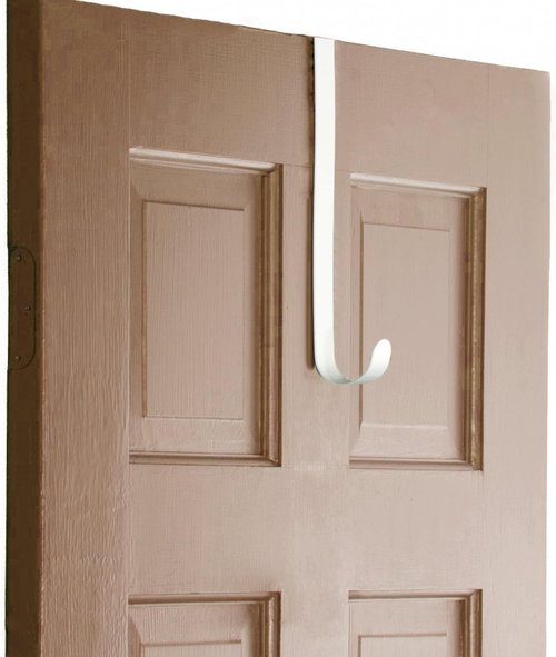 AnapoliZ Wreath Hooks - Elegant Metal Door Hanger for Coats & Towels | Sturdy White Design (1 Piece)