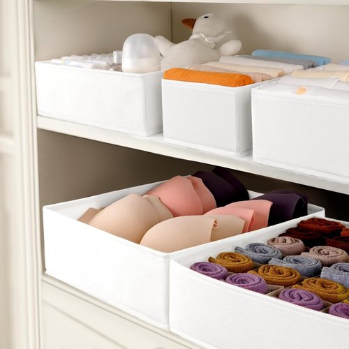 Criusia Sock Drawer Organizer - 8 Foldable Dividers for Baby Clothing, Underwear & Accessories | White