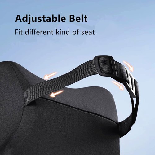 EXUIKO 2 Pack Car Neck Pillow Support, Headrest for Driving with Adjustable Strap, Memory Foam Neck Rest Cushion, Breathable Removable Cover & Ergonomic Design, Black 2pcs