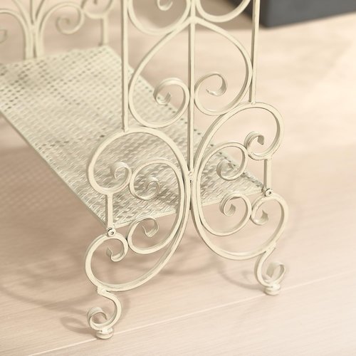 Free Standing Towel Rack for Bathroom, 3 Tier Metal Towels Rack Freestanding with Storage Shelf, Retro White Floor Towel Rack Stand for Bath Towels Hand Washcloths, 21.2” x 11.8” x 36.2”