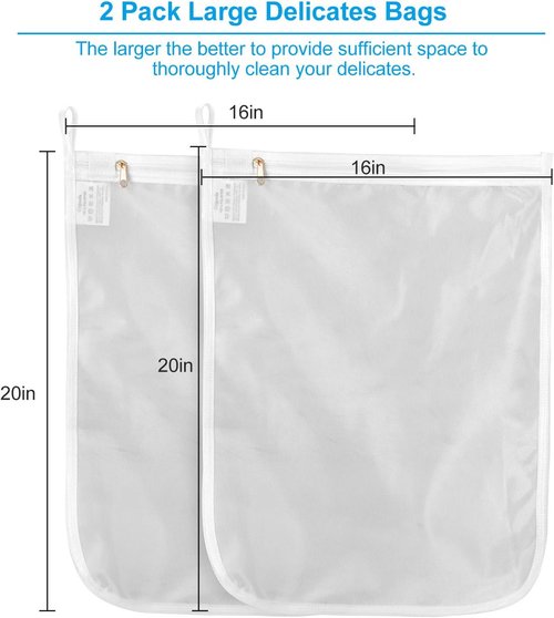 GOGOODA Delicates Laundry Bags - Fine Mesh Wash Bag for Lingerie, Bras, and Socks | Hanging Loop Design
