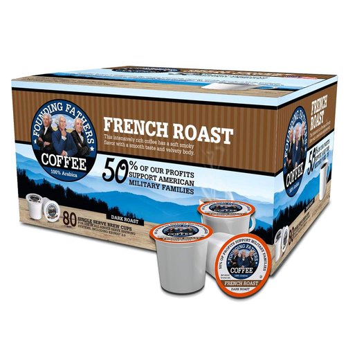 Founding Fathers Coffee Single Serve Pods - French Roast for Keurig 2.0 | 80 Count Pack