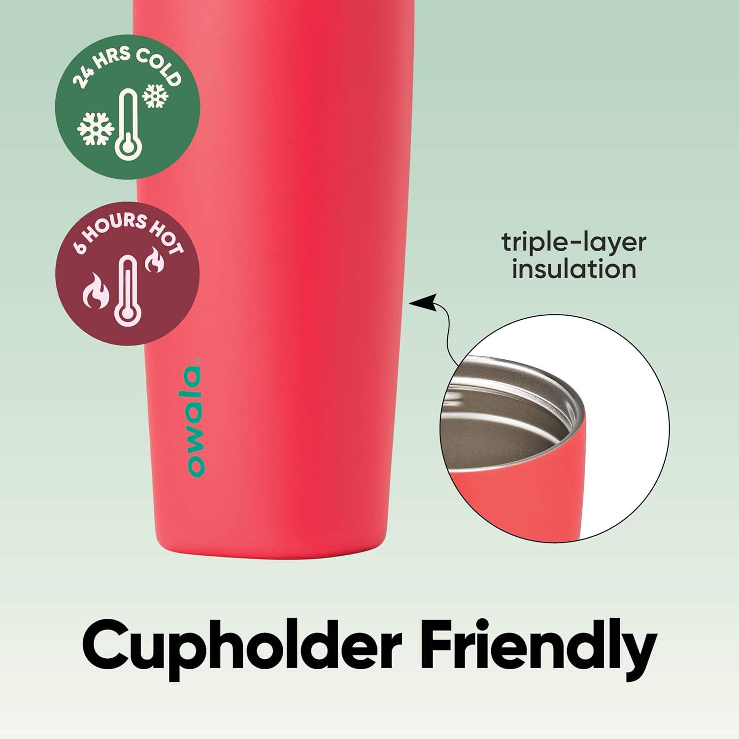 Owala SmoothSip Insulated Stainless Steel Coffee Tumbler - 20 oz Reusable Travel Mug in Bloom