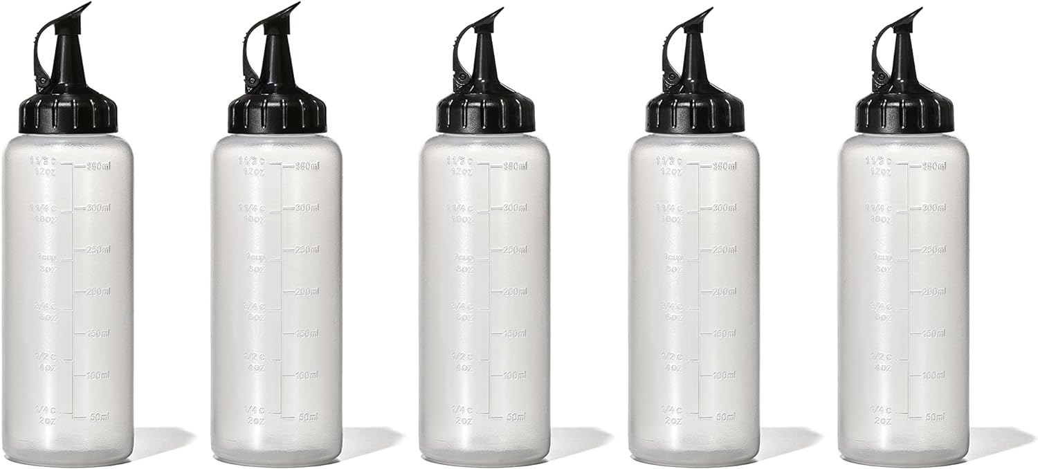 OXO Good Grips Squeeze Bottle Set - Medium 5 Pack for Easy Dispensing and Storage