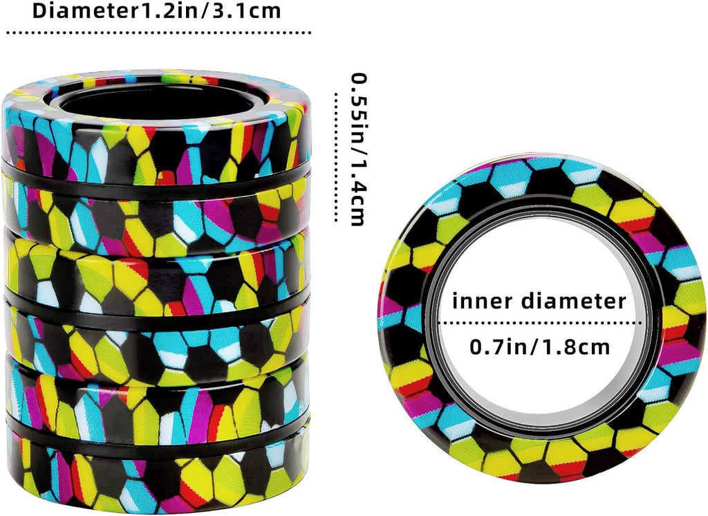 Skiennix Magnetic Fidget Rings Set - Anxiety Relief Therapy Toys | 3-Piece Spinner Pack for All Ages