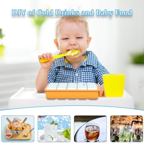 3 Pack Silicone Ice Cube Trays, 1.2" Perfect Square Molds, 1oz (2 tbsp) per Well for Baby Food & Coffee, Odorless Food Grade, BPA Free, Easy Release Flexible Ice Trays for Whiskey, Cocktail