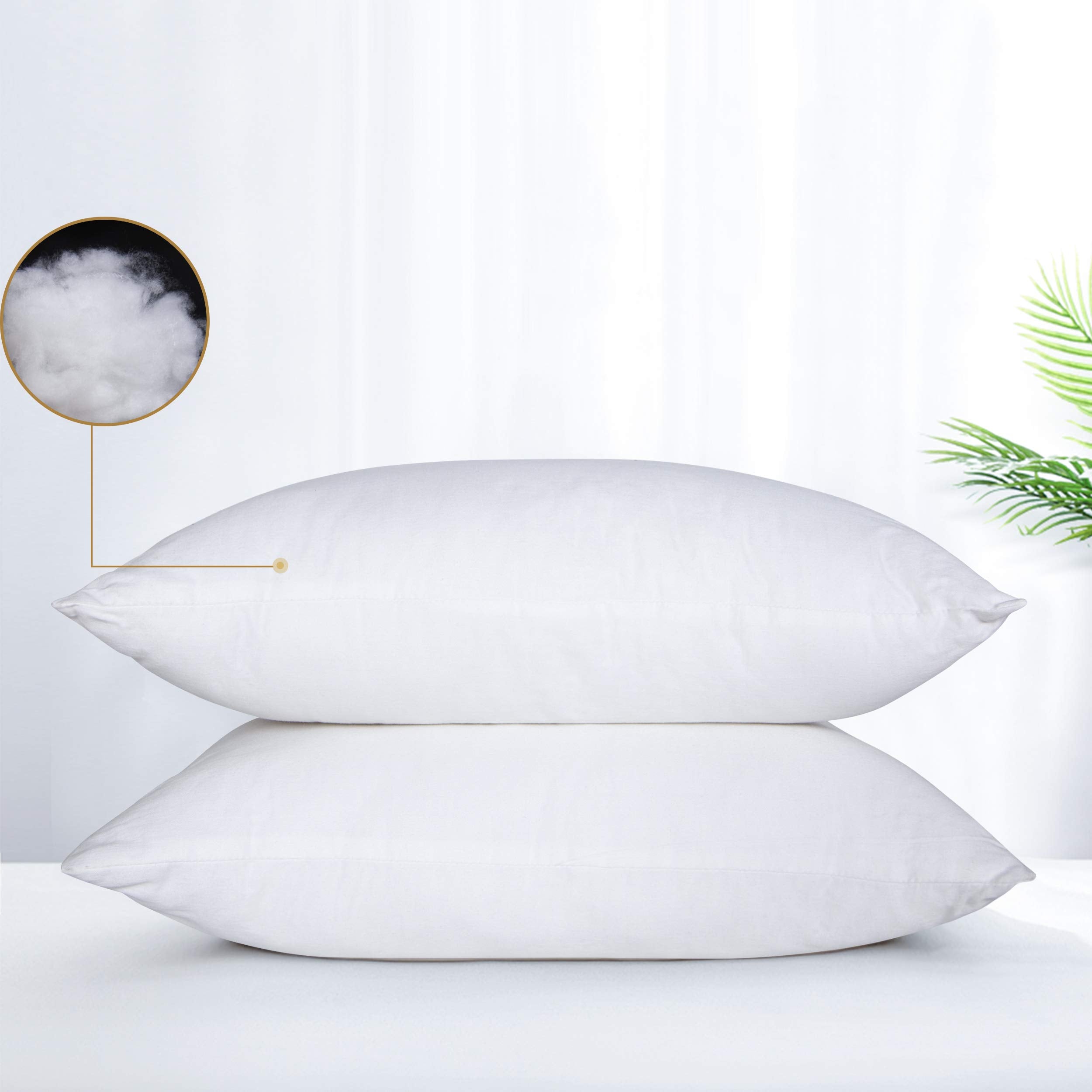 FLXXIE 2 Pack Small Cotton Down Alternative Pillows, Super Soft and Breathable Small Pillows for Sleeping, Travel, 13x18 Inches