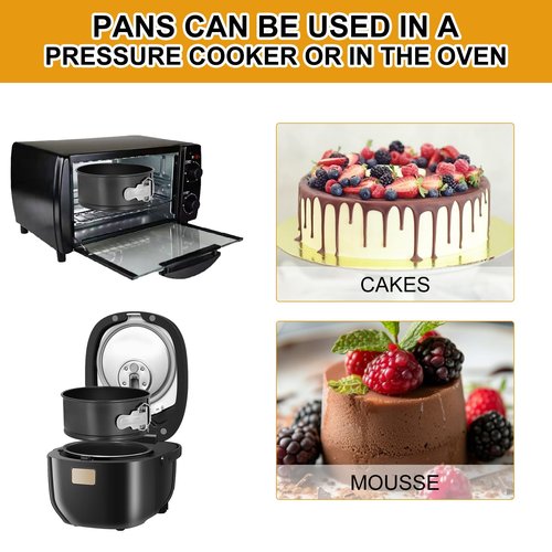 DUIBAOCHUN 4pcs 6 inch springform pan，spring form pan for cheesecake with a detachable bottom，cake molds suitable for baking kitchens（black）