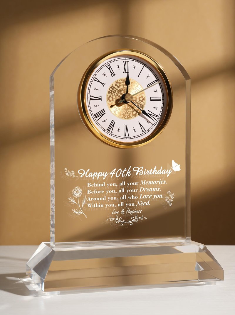 DEEWISH 90th Birthday Gift Quartz Desk Clock – Elegant Home Blessing Decoration for Parents, Grandparents, Friends, Mom, Dad, Happy 90 Years Birthday Decoration for Women Men