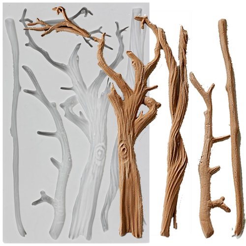 MINFEIDMS Tree Branch Silicone Fondant Mold For Cake Decorating Cupcake Topper Candy Chocolate Gum Paste Polymer Clay