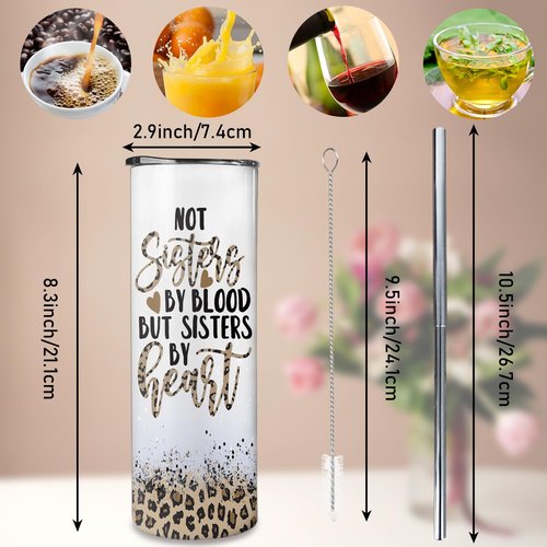 thmasamwr Best Friend Skinny Tumbler With Straw and Lid, Stainless Steel 20oz Insulated Besties Coffee Travel Mug, Christmas Gifts Cups for Best Friends