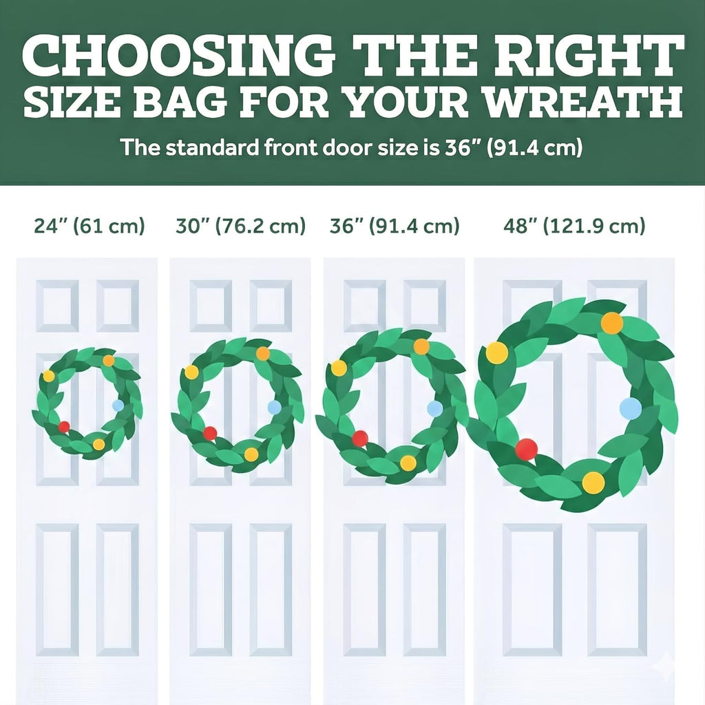 ZOBER Oxford Christmas Wreath Storage Container - 24 Inch Waterproof Bag with Dual Zippers & Durable Handles - Black