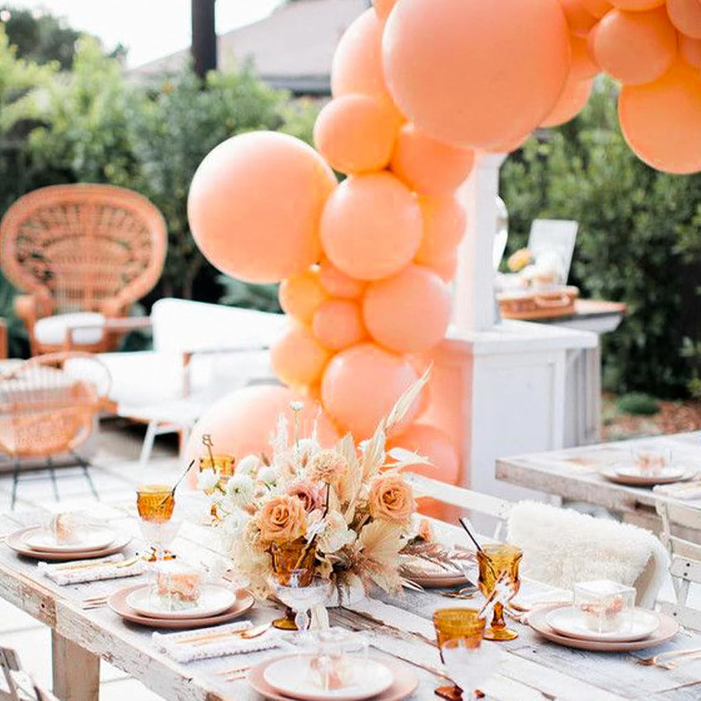 PartyWoo Peach Balloons - 50pcs 12 Inch Light Orange Latex Helium Balloons for Celebrations