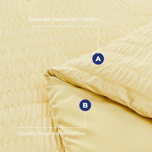 HYMOKEGE Queen Comforter Set - 7-Piece All-Season Luxury Bedding in Yellow | Includes Comforter, Sheets & Pillowcases