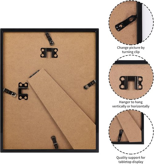 Giftgarden 8x10 Picture Frame - Sleek Black Design for Wall or Tabletop Display, Single Unit