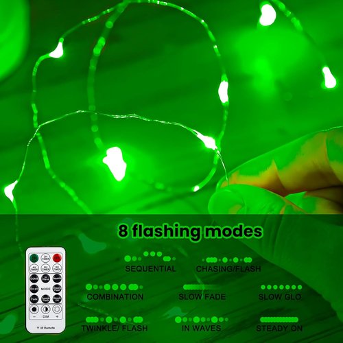 HXWEIYE 300LED Fairy Curtain Lights - 9.8x9.8Ft USB Plug-In with Remote | 8 Modes for Indoor Decor, Green