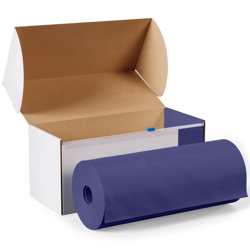 Party Solids 54 Inch X 100 Feet Navy Plastic Table Cover Roll in A Cut - to - Size Box with Convenient Slide Cutter. Cuts Up to 12 Rectangle 8 Feet Plastic Disposable Tablecloths