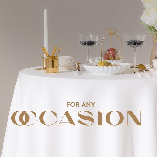 Wealuxe [2 Pack] White Round Tablecloths 90 Inch [Perfect Size for 30-60 Inch Tables] 200 GSM Premium Quality Textured Washable Polyester Fabric 90" Table Cloth White