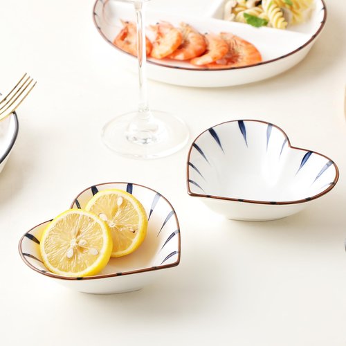 Acyhggi 8" Dinner Plate Set, 3-Piece, Compartmentalized Ceramic Plates for Breakfast, Salad, Portion Control and Weight Loss