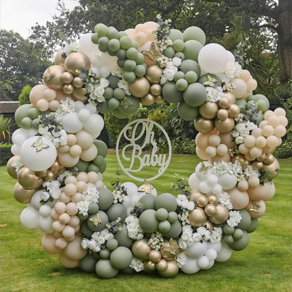 Sage Green Balloons - 12-Inch Light Pastel Latex Balloons | 50-Pack for Weddings & Parties