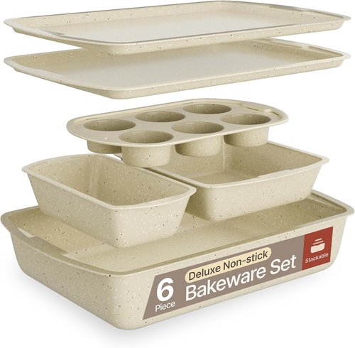 Bakken Swiss - 6-Piece Bakeware Set | Deluxe Non-Stick Carbon Steel Pans for Home & Professional Cooking
