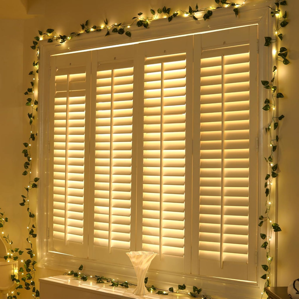 Skiennix 40ft LED Fairy Vine String Lights - USB & Battery Operated, 8 Modes, Timer, Warm White