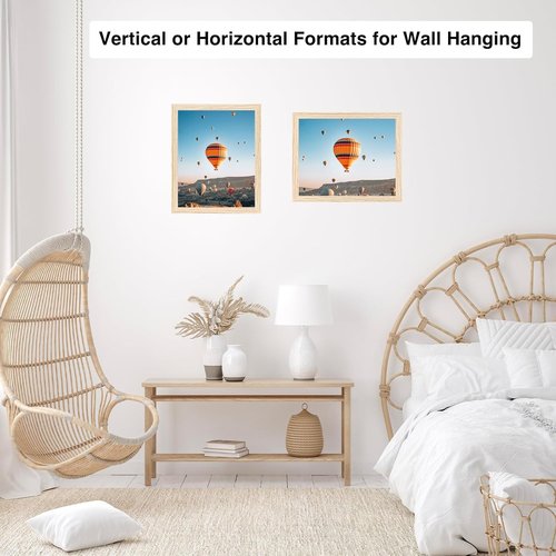 JCJMY Picture Frame - 8.5x12 Wall Mount or Tabletop Display | Shatter-Resistant Plexiglass, Natural Finish
