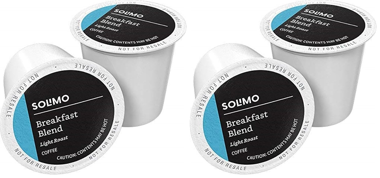 Solimo Light Roast Coffee Pods - Breakfast Blend for Keurig 2.0 | 200 Count (Pack of 2)