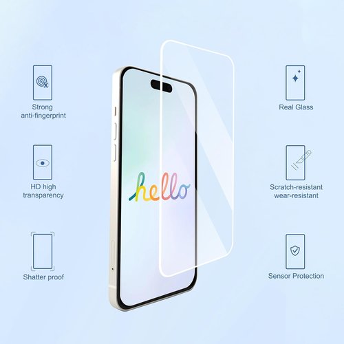 Ailun 3-Pack Tempered Glass Screen Protector for iPhone 17 Pro - Installation Frame & Sensor Protection