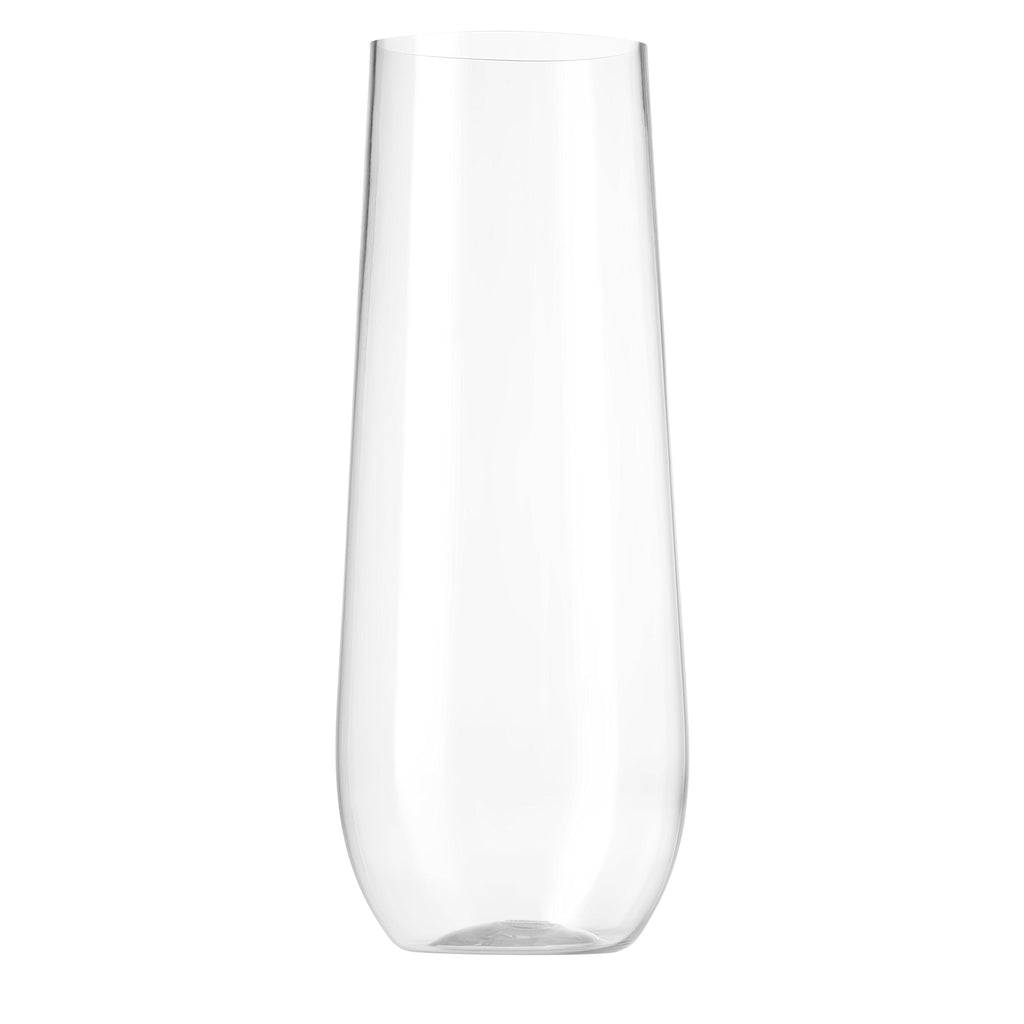 Munfix 24 Pack Stemless Plastic Champagne Flutes Disposable 9 Oz Clear Plastic Toasting Glasses Shatterproof Recyclable and BPA-Free