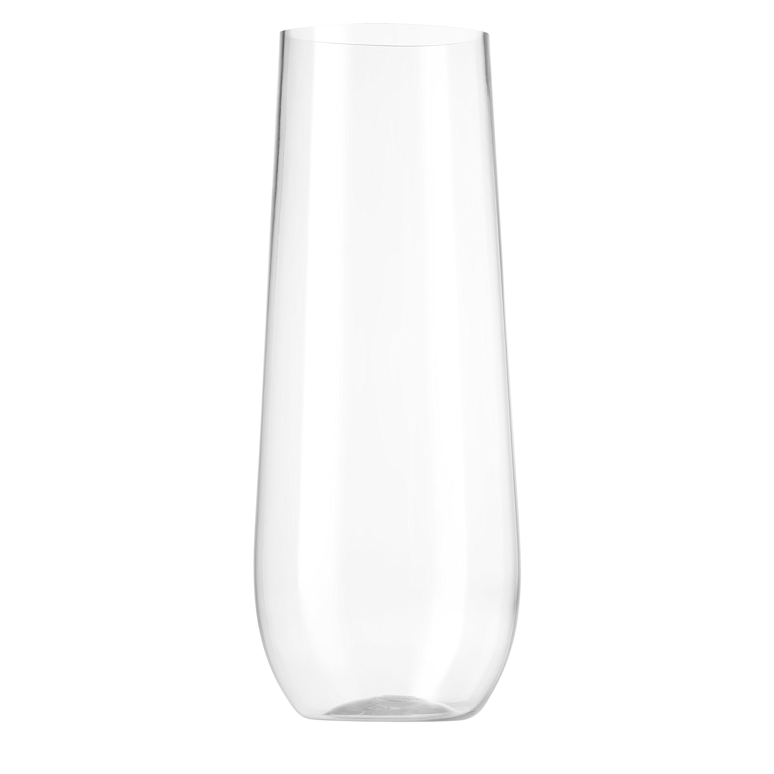 Munfix 24 Pack Stemless Plastic Champagne Flutes Disposable 9 Oz Clear Plastic Toasting Glasses Shatterproof Recyclable and BPA-Free