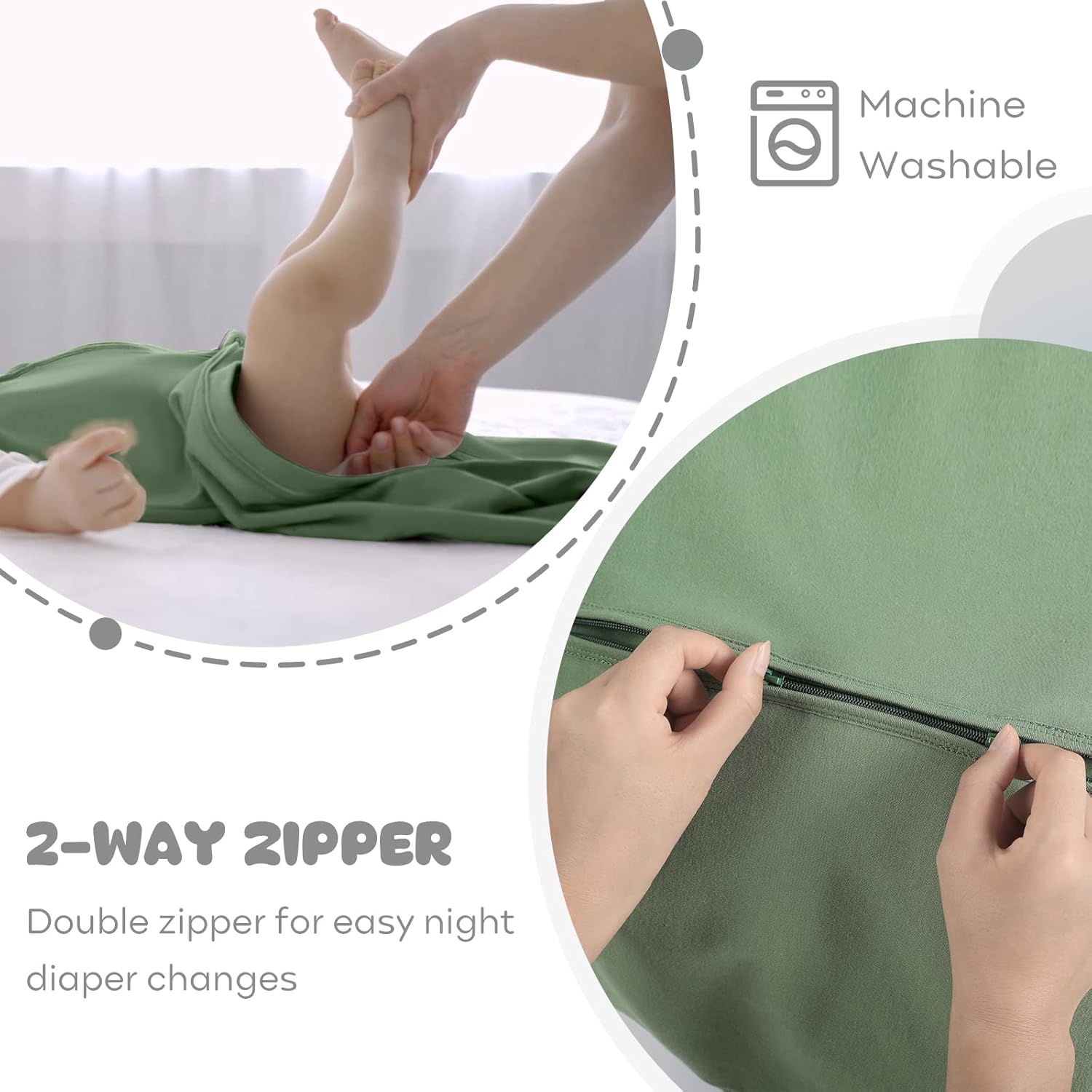 Yoofoss Baby Sleep Sack - 100% Organic Cotton Wearable Blanket for 12-18 Months | Lightweight 2-Way Zipper Design
