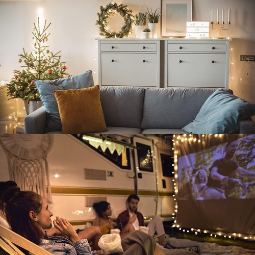 120 LED Battery Powered String Lights by 42ft - IP65 Waterproof Fairy Lights with Timer for Indoor/Outdoor Decor | Warm White