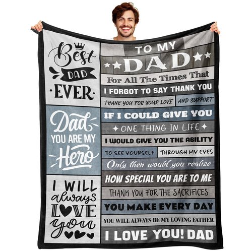 YPURTSD Valentines Day Birthday Gifts for Dad - Dads Gifts from Daughter Son - Fathers Day for Father - Blanket for Dad Who Wants Nothing - to My Best Father Ever Blanket 50"x60"